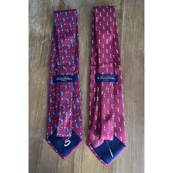 VTG 2 Brooks Brothers Italian 100% Silk Animal Print Mens Ties Chipmunk Seagull - Picture 2 of 8